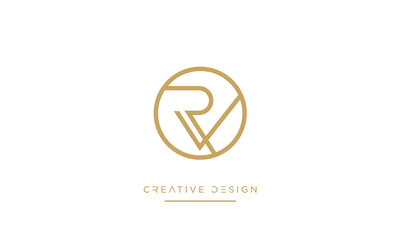 Alphabet letters icon logo RV or VR monogram