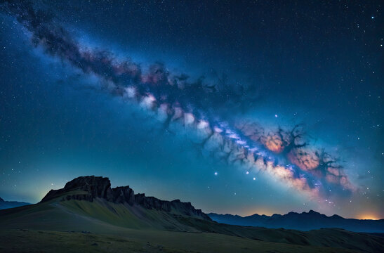 Night sky. A fragment of Milky way. Stars.