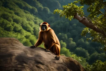 Fotobehang monkey on a branch  © Fizza 