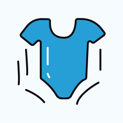 Pregnancy element of colorful set. This artwork adorned with an outlined newborn's bodysuit symbolize the love that go into preparing for a new addition to the family. Vector illustration.