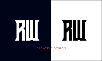 Alphabet letters RW or WR logo monogram