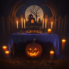 Halloween Pumpkin with Candles