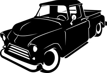 Vintage Pick Up Truck Silhouette