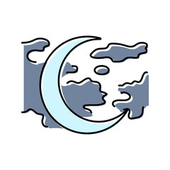 crescent moon sleep night color icon vector. crescent moon sleep night sign. isolated symbol illustration