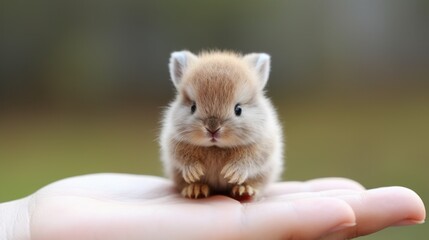 A small hamster sitting on a person's hand