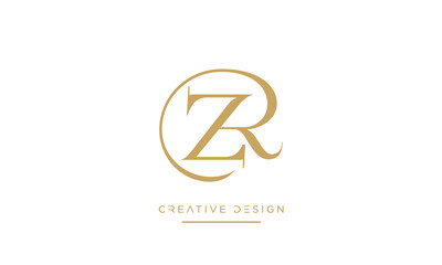 Alphabet letters RZ or Zr logo monogram