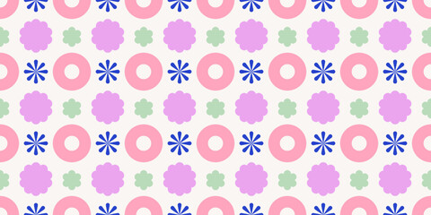 Contemporary abstract colorful seamless pattern. Modern geometric shapes pattern
