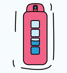 Sport element of colorful set. A sports-themed illustration with a colorful design feature bottle of water, underscoring the significance of hydration in sports and fitness. Vector illustration.