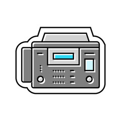 fax device download file color icon vector. fax device download file sign. isolated symbol illustration