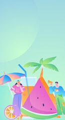 24 Solar Terms, Great Heat Character Flat Vector Concept Operation Hand Drawn Illustration
