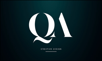 QA or AQ Alphabet letters logo monogram