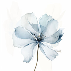 Obraz premium Abstract minimalistic watercolor flower, isolated on white background. Generative AI.