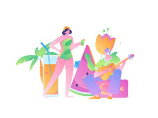 24 Solar Terms, Great Heat Character Flat Vector Concept Operation Hand Drawn Illustration
