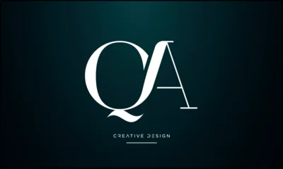 Fotobehang QA or AQ Alphabet letters logo monogram © design_proleague