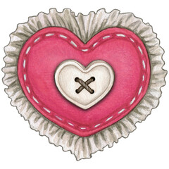 watercolor decorative stuffed heart