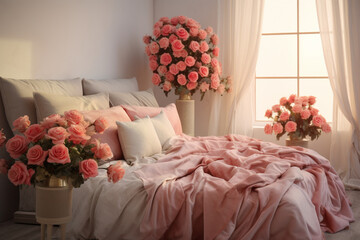 flowers on a bed