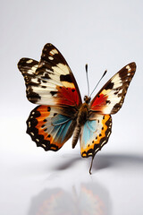 Fototapeta premium flying tropical butterfly isolated on white background Generative AI
