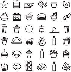 set of food vector icons isolated on white background