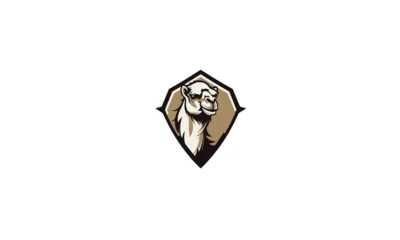 Foto op Plexiglas wonderful camel logo with black concept white background © ab