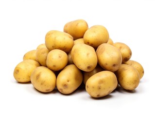 Baby potatoes isolated on white background