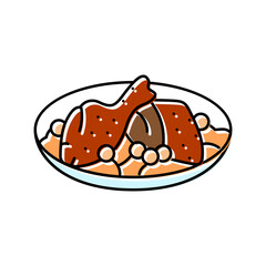 coq au vin french cuisine color icon vector. coq au vin french cuisine sign. isolated symbol illustration