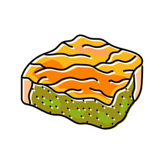 spanakopita greek cuisine color icon vector. spanakopita greek cuisine sign. isolated symbol illustration