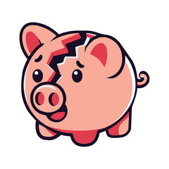 broken piggy bank Savings Concept