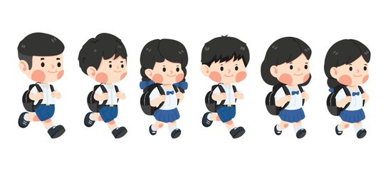 Kid Girl student with backpack education concept