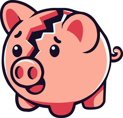 broken piggy bank Savings Concept