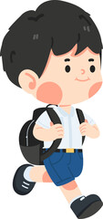Kid boy student with backpack vector