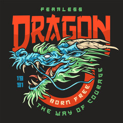 Fearless furious dragon colorful flyer