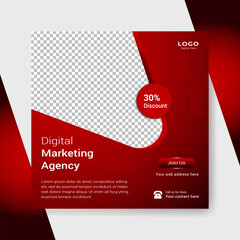 Digital marketing social media promotion post banner design template 