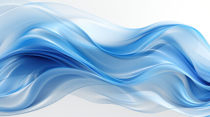 Fototapeta premium Abstract blue background with smooth lines, futuristic wavy art illustration. 