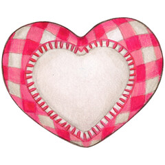 Watercolor decorated stuffed heart