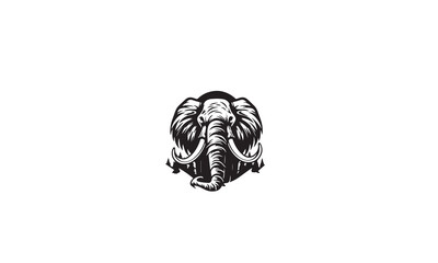 mammoth logo vector black white background