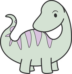 Playful Dinosaur Illustration Element
