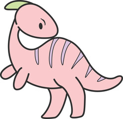Playful Dinosaur Illustration Element