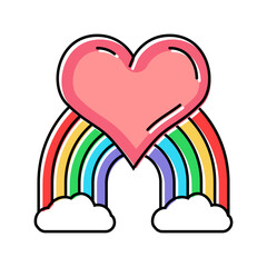 heart rainbow color icon vector. heart rainbow sign. isolated symbol illustration