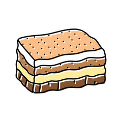 tiramisu dessert italian cuisine color icon vector. tiramisu dessert italian cuisine sign. isolated symbol illustration