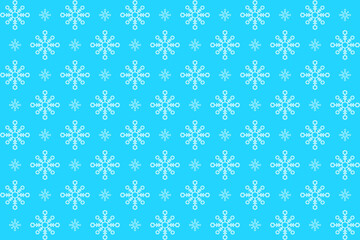 simple and attractive image of a blue background with white snowflakes scattered across it