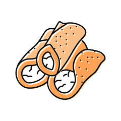 cannoli pastry italian cuisine color icon vector. cannoli pastry italian cuisine sign. isolated symbol illustration