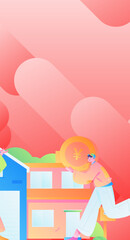 Home loan flat vector concept operation illustration
