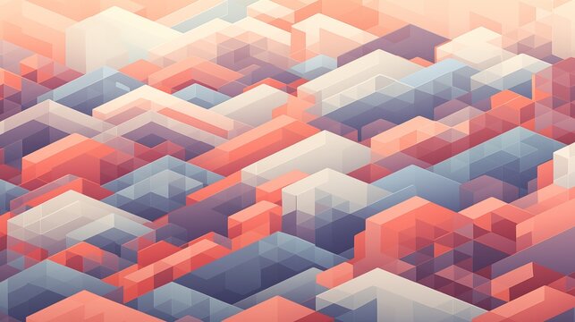 Isometric Background of a Cube with Soft Color Palette Combination