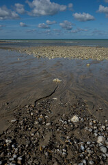 Saint-Valery-en-Caux beach in summer, Normandy, France