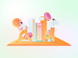 Home loan flat vector concept operation illustration
