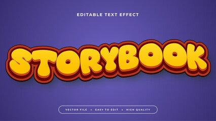 Orange purple storybook, editable text effect