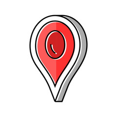 red pointer map location color icon vector. red pointer map location sign. isolated symbol illustration