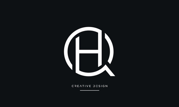 Alphabet letters QH or HQ logo monogram