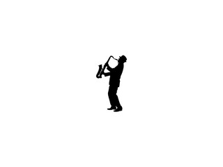 Fototapeta na wymiar Saxophone Player icon vector. Saxophone Player vector design and illustration. Saxophone Player silhouette isolated white background