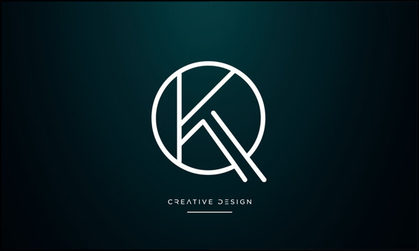 Alphabet letters icon logo QK or KQ monogram